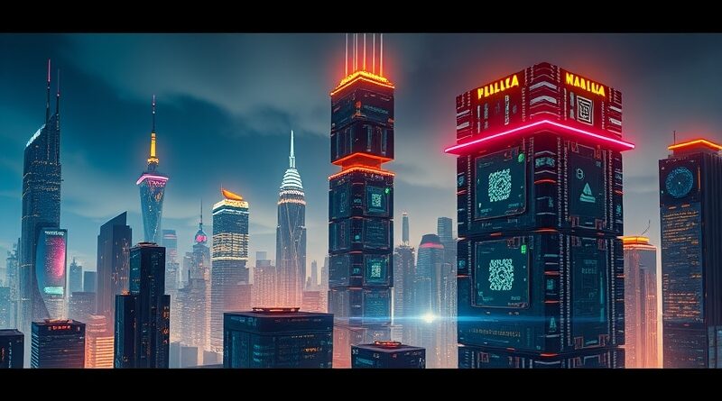 Futurystyczne miasto z mikroukładów symbolizuje chińską strategię pokonywania ograniczeń w dostępie do zaawansowanych chipów.