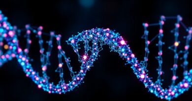 Bioluminescencyjna nić DNA spleciona z węzłami sieci neuronowej. Synteza genetyki i sztucznej inteligencji.