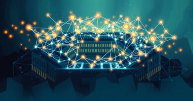 Sieć neuronowa nad Pentagonem symbolizuje kontrakt OpenAI z Departamentem Obrony, kontrastując technologię i bezpieczeństwo.