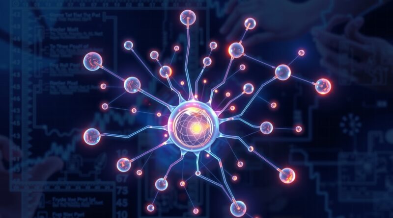 Abstrakcyjna sieć neuronów, symbolizująca innowacyjność i potencjał Thinking Machines Lab Miry Murati.