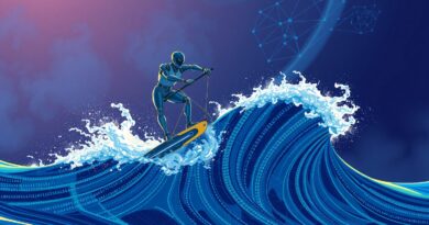 Windsurfer na fali z kodu, symbol przejęcia Windsurf przez Cognition, twórców Devina.