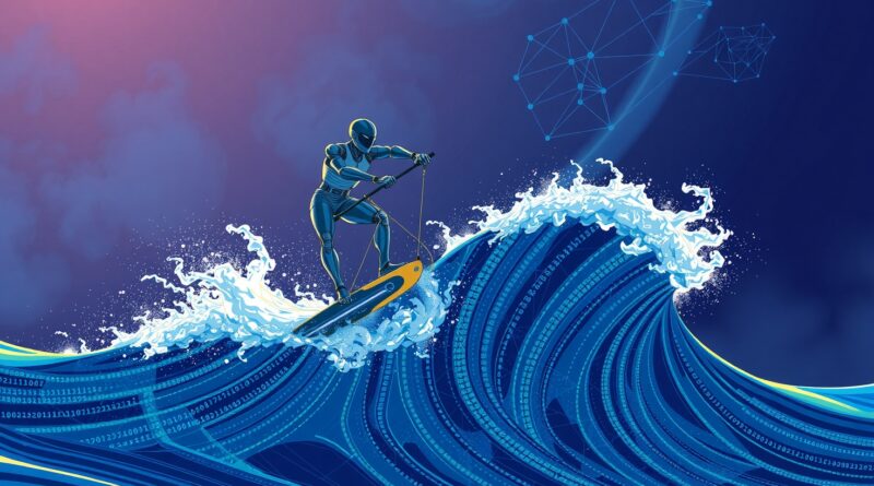 Windsurfer na fali z kodu, symbol przejęcia Windsurf przez Cognition, twórców Devina.