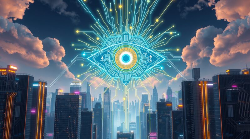 Futurystyczne miasto łączy AI i kryptowaluty: dane Coinbase w sieci neuronowej.