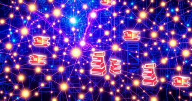 Abstrakcyjna sieć neuronowa symbolizująca AI, przepływ danych i dynamiczne badania naukowe.