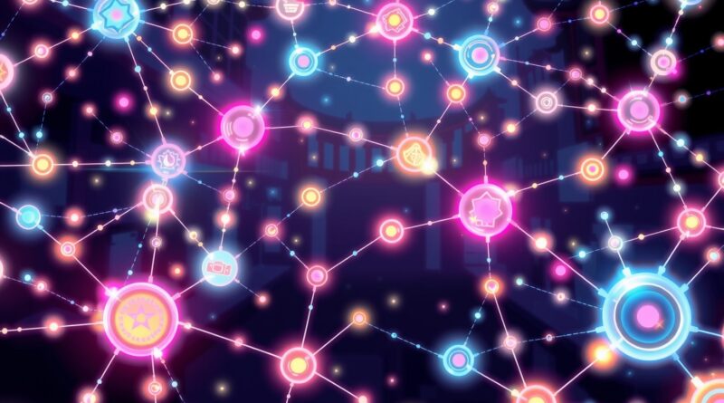 Stylizowana sieć neuronowa symbolizująca GLM-4.5. Chińskie elementy architektoniczne w tle. Potęga, otwartość, elegancja AI.