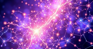 Eteryczna sieć neuronów w odcieniach fioletu i błękitu, symbolizująca połączenie Nomic Embeddings i Google Gemini.