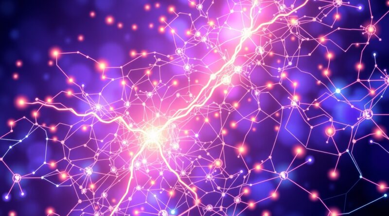 Eteryczna sieć neuronów w odcieniach fioletu i błękitu, symbolizująca połączenie Nomic Embeddings i Google Gemini.