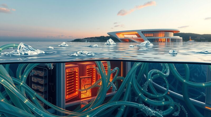 Futurystyczne centrum danych w Sines, Portugalia, zasilane oceanicznym chłodzeniem i energią odnawialną.