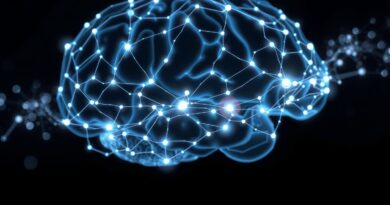 Futurystyczna sieć neuronowa w mózgu, symbolizująca rolę pamięci w autonomii agentów AI.