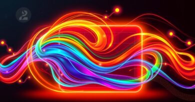 Stylowa baza Postgres, w której płyną kolorowe strumienie danych; w tle logo Elasticsearch.