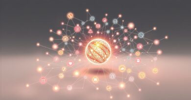 Połączone strumienie danych spływają do świecącej kuli AI, z ikonami źródeł danych, symbolizując jednolity dostęp.