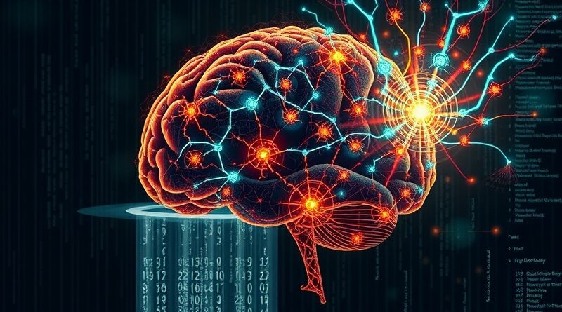 Cyfrowy mózg fraktalny, neurony i kod open-source, światło i cień, cyberpunk, ilustruje otwarty kod Grok 2.5.