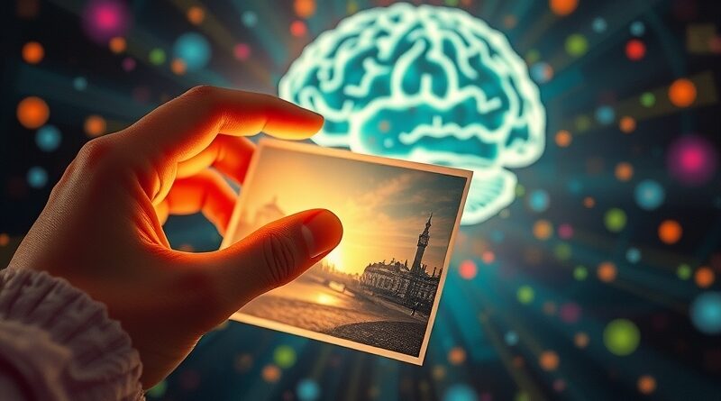 Eteryczne dłonie edytują starą fotografię, wspomagane przez AI, w impresjonistycznej wizji Google Photos.