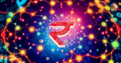 Neonowa sieć gamingowych światów z indyjską rupią w centrum, symbolizująca inwestycję Google w branżę gier AI.