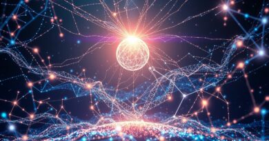 Abstrakcyjna sieć neuronowa symbolizuje potencjał GPT-5: wszechstronną inteligencję AI.