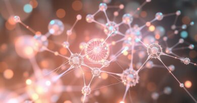 Abstrakcyjna wizualizacja decyzji uczenia maszynowego: świetliste orby, sieci połączeń symbolizujące wpływ cech.