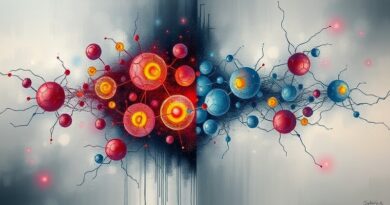 Abstrakcyjne malowidło: kontrastujące sieci neuronowe – OpenAI (żywe kolory) i Anthropic (stonowane) – w testach bezpieczeństwa AI.