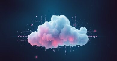 Abstrakcyjna wizualizacja przepływu danych AI: rozproszone dokumenty łączą się w świetlistą chmurę, symbolizując uczenie się kontekstu.