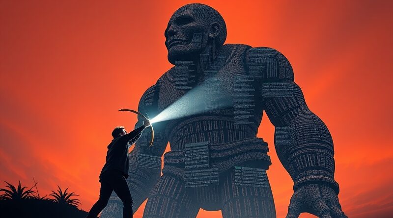 Cyfrowy Dawid walczy z bezdusznym Goliatem z wyników wyszukiwania Google. Innowacja kontra kradzież treści AI.