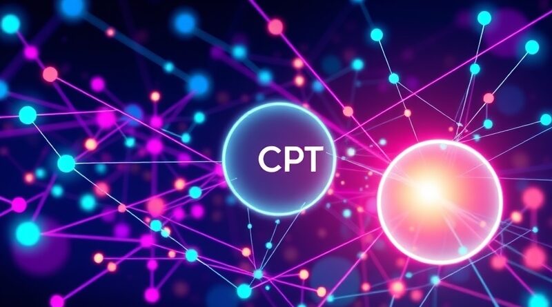 Abstrakcyjna wizualizacja integracji ChatGPT z narzędziami MCP: węzły, linie, orbita, automatyzacja.