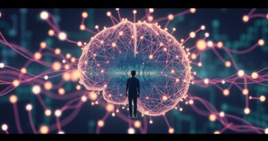 Abstrakcyjna sieć neuronowa przypominająca mózg, symbolizująca Cognition AI i możliwości automatyzacji kodowania.