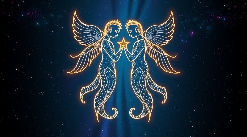 Konstelacja Gemini z kodu w stylizowanym repozytorium GitHub, symbolizująca integrację AI i rozwój oprogramowania.