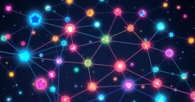 Eteryczna sieć świecących klejnotów symbolizuje współpracę i wymianę wiedzy w Google Gemini.