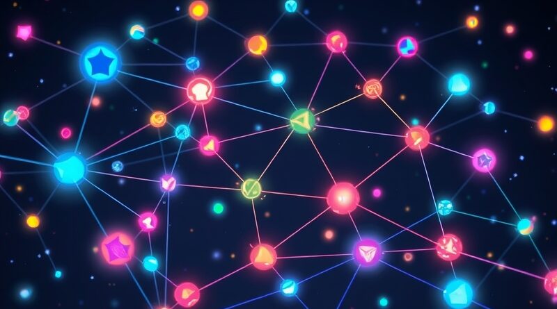 Eteryczna sieć świecących klejnotów symbolizuje współpracę i wymianę wiedzy w Google Gemini.