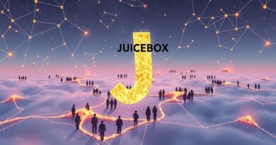 Futurystyczna ilustracja Juicebox: LLM łączy konstelacje talentów, innowacja w rekrutacji, finansowanie Sequoia.