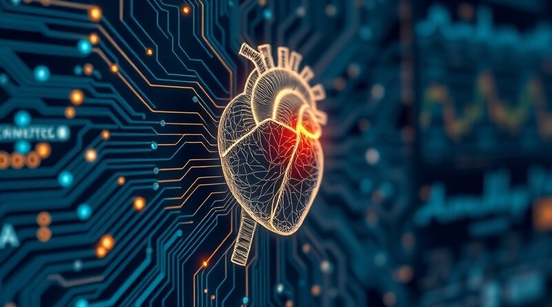 Połączenie obwodu, serca i mózgu symbolizuje testowanie AI w opiece zdrowotnej za pomocą MedAgentBench.