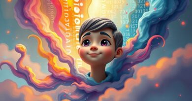 Cyfrowy awatar wyłania się z kodu i światła, symbol rozwoju i interakcji głosowych w Copilocie.