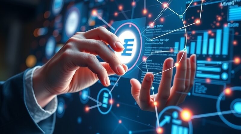 Holograficzna integracja Office, AI i ludzkiej interakcji, symbolizująca Agent Mode w Copilot 365.