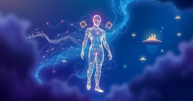 Eteryczna postać z danych symbolizuje spersonalizowanych agentów AI Notion. Przestrzeń cyfrowa, nowoczesny design.