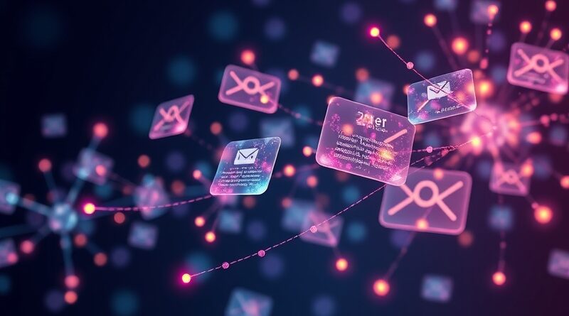 Abstrakcyjna sieć neuronowa z ulotnymi kartami danych symbolizująca personalizację ChatGPT Pulse dla użytkowników Pro.