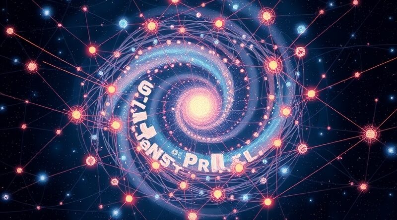 Abstrakcyjna galaktyka połączonych węzłów symbolizująca integrację Perplexity Comet z lokalnymi plikami.