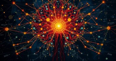 Kosmiczne drzewo neuralne, symbol sztucznej inteligencji samodzielnie rozwiązującej problemy matematyczne i programistyczne.