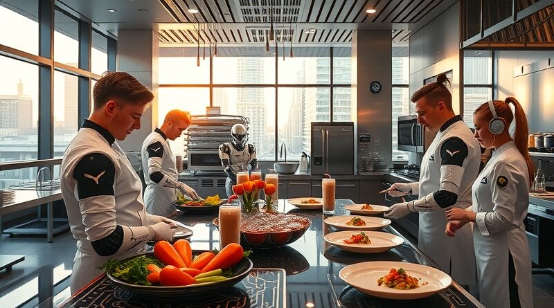 Futurystyczna kuchnia w Houston. Szefowie kuchni i roboty przygotowują innowacyjne, teksańskie dania. Sztuczna inteligencja w gastronomii.