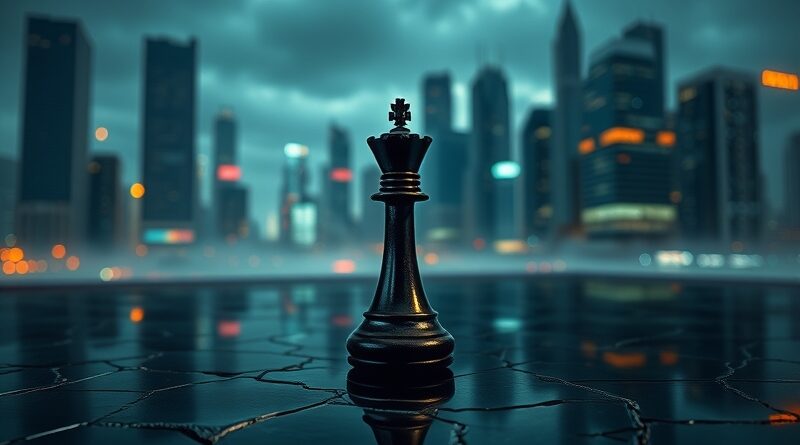 [ "Obsydianowy pionek na szachownicy z ekranów medycznych; w tle futurystyczny krajobraz cyfrowy, symbol AI w radiologii." ]