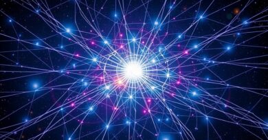 Sztuczna inteligencja ChatGPT: sieć użytkowników, kosmos i pęknięte jądro, metafora bańki AI.