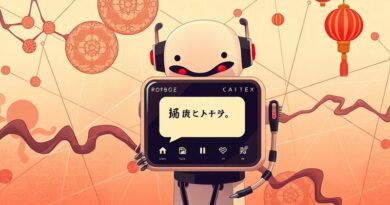 Nowoczesny chatbot Doubao w stylu Art Nouveau, łączący chińską tradycję z AI, w pastelowej kolorystyce.