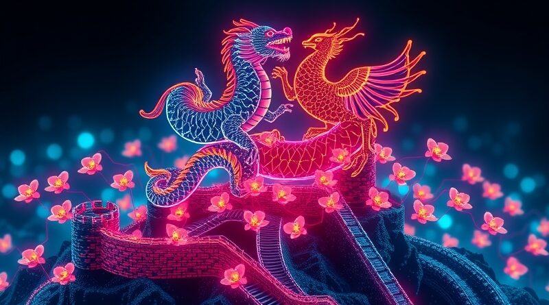 Szybki wzrost użytkowników AI w Chinach: cyfrowe orchidee, mur elektroniczny, taniec smoka i feniksa.