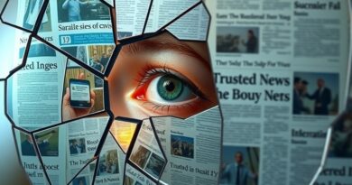 Rozbite lustro odbija dezinformację AI i wiarygodne wiadomości, z jednym badawczym okiem.