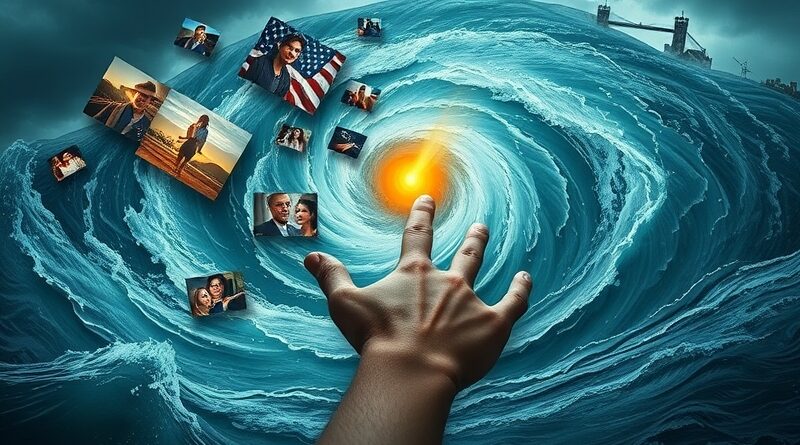 Huragan dezinformacji AI na Jamajce: ręka sięga po prawdę w cyfrowym chaosie burzy.