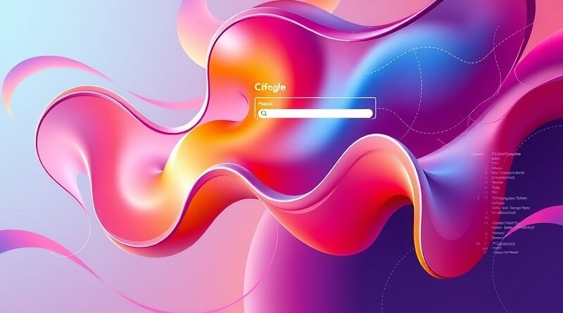 Abstrakcyjne, płynne formy tworzą dynamiczny interfejs strony www, symbolizując innowacyjność Flint i AI.