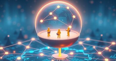 Eteryczna sfera Agent HQ nad futurystycznym kodem, symbole integracji AI z GitHub/VS Code.