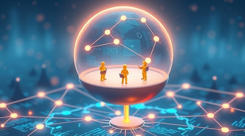 Eteryczna sfera Agent HQ nad futurystycznym kodem, symbole integracji AI z GitHub/VS Code.