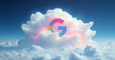 Chmura danych z logo Google symbolizująca plany taryfowe Google One i dostęp do AI.