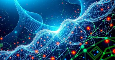 Abstrakcyjna wizualizacja przekroczenia przez Nvidię granicy 5 bilionów dolarów kapitalizacji rynkowej, symbolizująca erę AI.