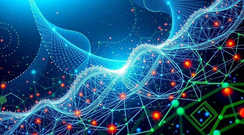 Abstrakcyjna wizualizacja przekroczenia przez Nvidię granicy 5 bilionów dolarów kapitalizacji rynkowej, symbolizująca erę AI.