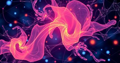 Abstrakcyjne połączenie sieci neuronowych i skanów PET/CT, ilustrujące wykorzystanie AI w diagnostyce obrazowej.